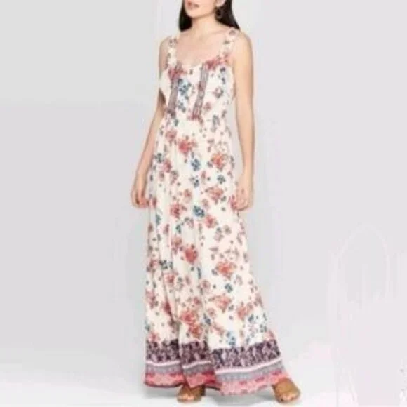 Knox Rose | Dresses | Knox Rose Womens Plus Xxl Floral Crinkled Maxi Dress  Sleeveless Smocked Waist | Poshmark